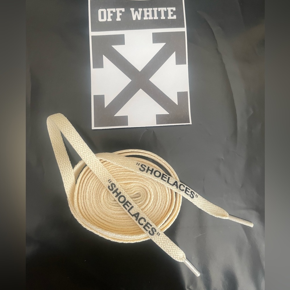 Off white  shoe laces Beige  & black replacement
1 set nike, air jordan 1